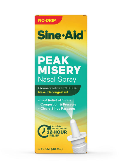 Sine-Aid Peak Misery Nasal Spray 1 oz bottle, front view